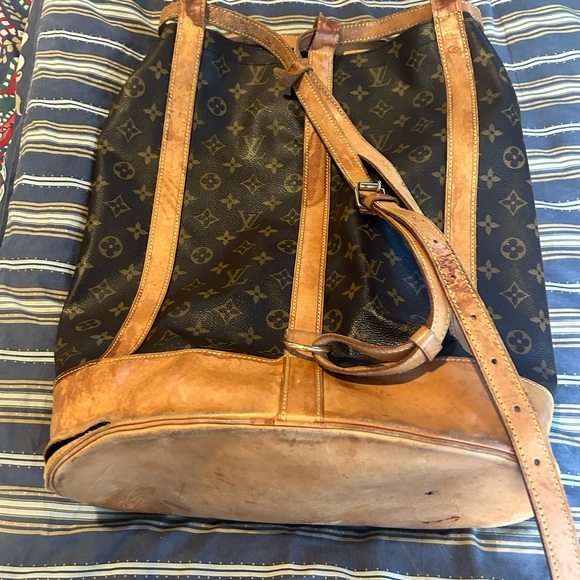 Vintage Louis Vuitton Monogram Bag Randonne Drawstring Bucket Backpack - Picture 6 of 6